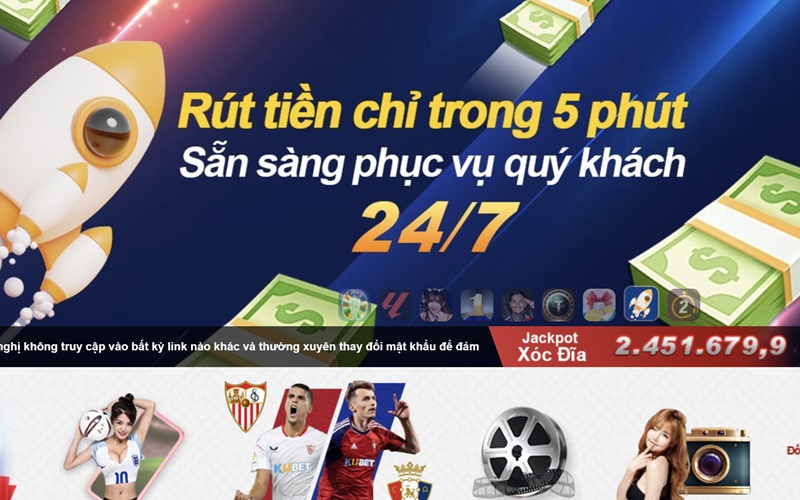 Rút tiền về tài khoản chỉ mất 5 phút sau khi thắng cược tại Kubet